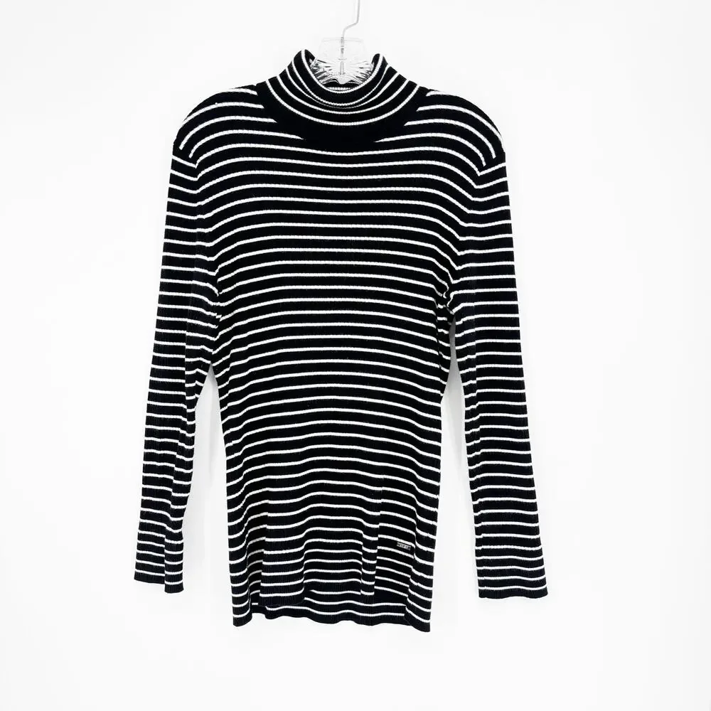 DKNY Stripe Turtlneck Sweater Size Large